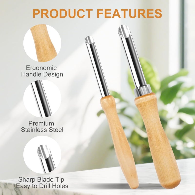 LBOKLING 2 Pack Straw Puncher for Plastic Lids, Straw Hole Puncher for Plastic Lids, Lemonade Cups, Cafe Drinks and Deli Container Straw Hole Puncher, Circular Clay Hole Cutters for Pottery Tools - Image 3